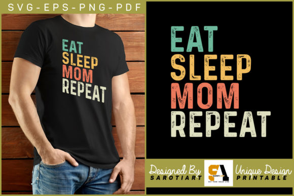 Eat Sleep Mom Repeat Retro Mom Lover SVG Review