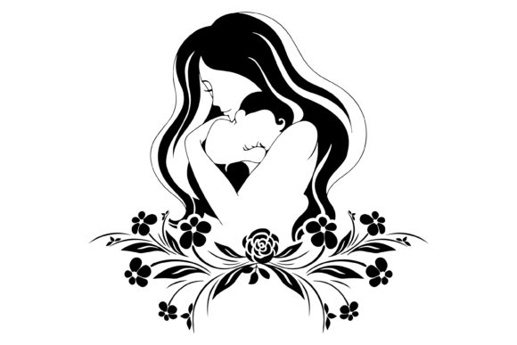 Mom Love Baby Vector Svg, Mom Baby Vecto Graphics and Crafts