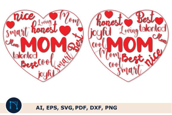 Mother s Day SVG Mom Heart Word Art Svg Graphics and Crafts Review